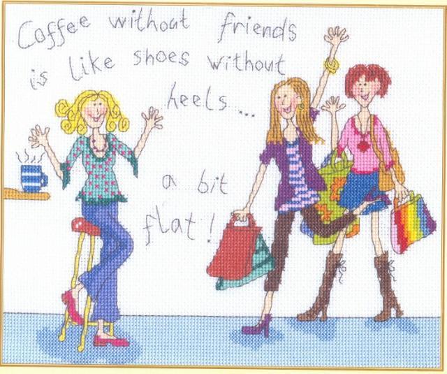 Схема вышивания крестом - Кофе с друзьями